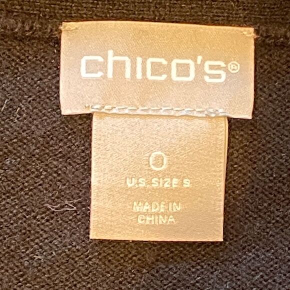 Chico’s V Neck Black Sweater Tunic Size S NWT 0824 - Picture 6 of 11